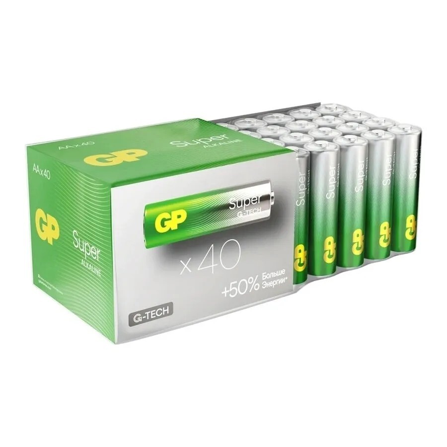 Батарейка пальчиковая GP LR6 (AA) Super Alkaline 1.5В 40 штук