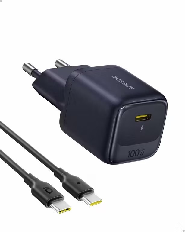 Зарядное устройство Baseus EnerFill FH22 100 Вт GaN (компактный, 35 мм) + кабель 