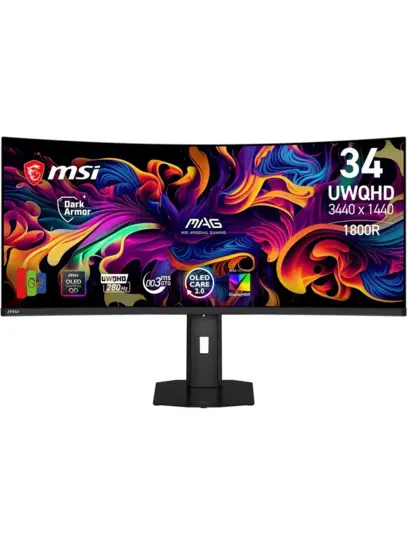 Монитор MSI MAG 341CQP, QD-OLED X28, QD-OLED, 3440x1440, 280 Гц, 0.03 мс (с ВБ кошельком)