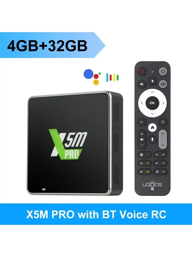 ТВ-Бокс UGOOS X5M PRO Android 14, 4ГБ/32ГБ (цена с WB кошельком, без – 8007₽)