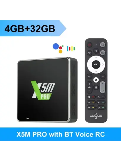 ТВ-Бокс UGOOS X5M PRO Android 14, 4ГБ/32ГБ (цена с WB кошельком, без – 8007₽)
