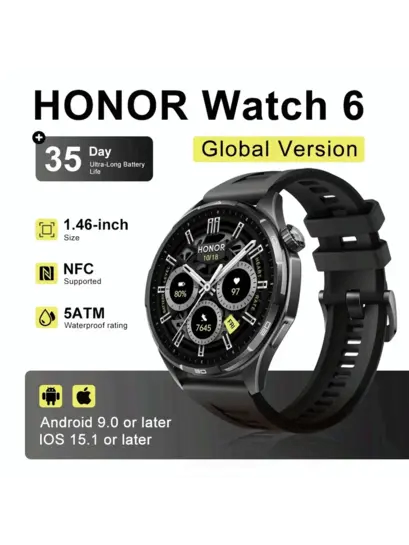Смарт-часы HONOR Watch 6, глобальная версия (с ВБ кошельком)