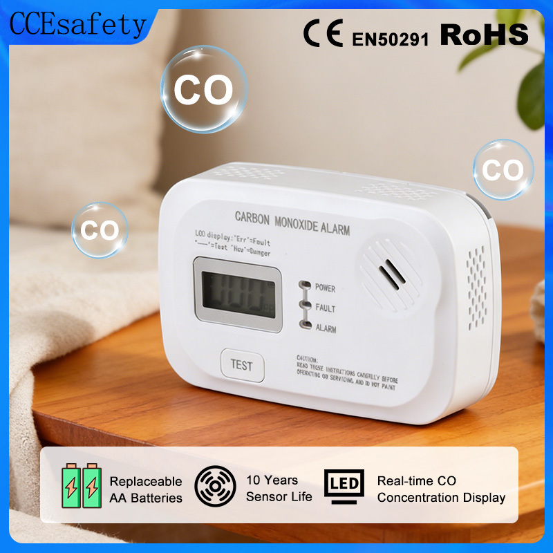 Детектор угарного газа CCEsafety EN50291 с дисплеем