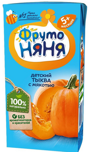 Сок ФрутоНяня из тыквы с мякотью 0,2 л (цена за каждые 18 шт.)