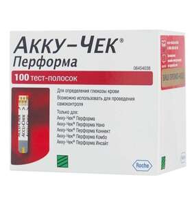 Accu-Chek тест-полоски Performa, 100 шт