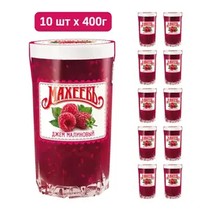 Джем Махеев малиновый 400г x 10 (цена с ozon картой)