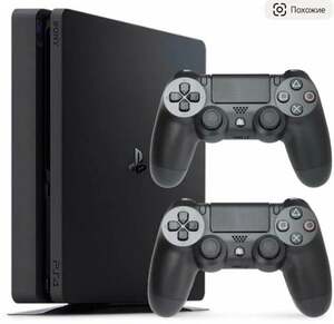 Игровая приставка Sony PlayStation 4 Slim 500 ГБ HDD два геймпада, без игр, черный