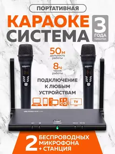 Караоке система с беспроводными микрофонами HouseUp (цена с WB кошельком)
