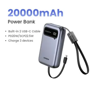 Внешний аккумулятор Ugreen UGREEN 20000 мАч, двойной кабель типа C