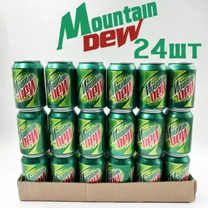 Газированный напиток Mountain Dew, 0.3 л, 24 шт., ж/б (Афганистан), с Озон картой