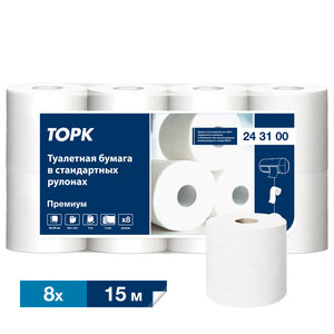 Туалетная бумага TOPK, трехслойная, 8 рулонов