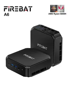 Мини-ПК FIREBAT A6 (AMD Ryzen 7 6800H, RAM 16 ГБ, SSD 512 ГБ, AMD Radeon 680M, Windows 11 Pro), A6, черный (с Озон картой) + пошлина 974₽