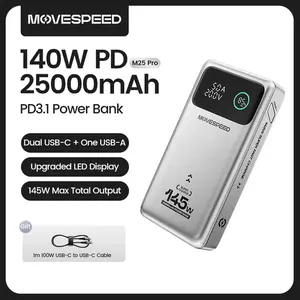 Внешний аккумулятор MOVESPEED M25 Pro 145 Вт Power Bank 25000 мАч