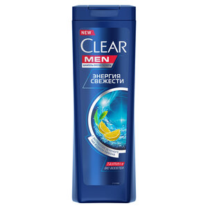 Мужской шампунь против перхоти Clear Men, Энергия свежести с экстрактом зеленого чая и соком лимона, 400 мл