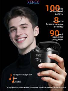 Беспроводные наушники с микрофоном XENEO XE08 (цена с wb-кошельком)