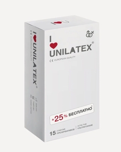 Презервативы Unilatex Ultra Thin 12+3 шт, ультратонкие
