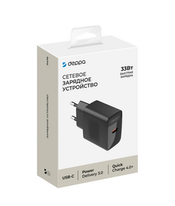 Сетевое зарядное устройство Deppa USB-C, PD 3.0, 33W