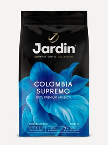 Кофе в зернах Jardin Colombia Supremo, арабика, 1 кг (с картой Пэй)