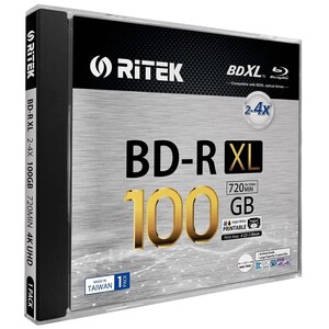 Диск blu-ray для записи, BD-R Ritek 100 Gb Full Printable (с картой OZON)