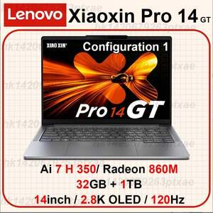 Ноутбук Lenovo Xiaoxin Pro 14 GT (Ryzen AI7 H 350, Radeon 860M, 32 ГБ LPDDR5x, 1 ТБ SSD, 14" 2.8K OLED 120 Гц)