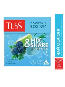 Чай Tess оолонг Коктейль Бокс№4 Можжевельник, в пирамидках, 20 шт (с ВБ кошельком)