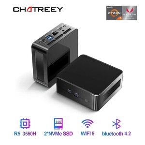 Мини-ПК Chatreey AN2P (AMD Ryzen 5 3550H, RAM Отсутствует, AMD Radeon, Windows 11 Pro) (с картой OZON, из-за рубежа)