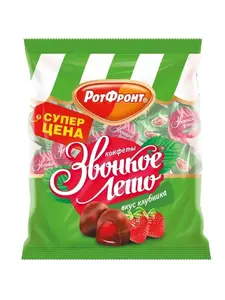 Конфеты РотФронт шоколадные Звонкое лето Вкус клубника 250 г (с ВБ кошельком)