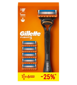 Gillette Fusion5 Мужская Бритва, 6 кассет, с 5 лезвиями, c точным триммером для труднодоступных мест (с картой OZON)