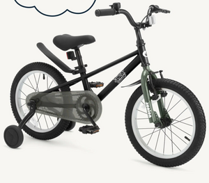 Велосипед двухколёсный Junion Sprinti стальная рама, 2 поддерживающих колеса, 18", чёрный