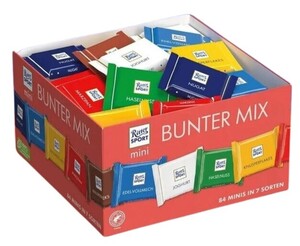 Шоколад Ritter Sport Яркая Коллекция, набор мини-шоколада, 7 вкусов, 1400 г (с картой OZON, зависит от города)