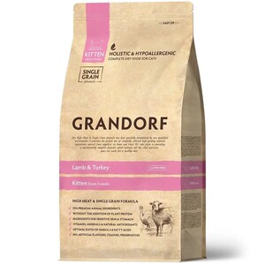 Сухой корм GRANDORF для котят, беременных и кормящих кошек, с ягнёнком и индейкой, 8 кг (с картой OZON)
