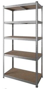 Стеллаж TOVEW металлический безболтовой, 180х90х40, 5 полок ХДФ, напольный, оцинкованный (с картой OZON)
