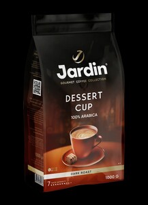 Кофе в зернах Jardin Dessert Cup, темная обжарка, арабика, 1 кг. Цена при оплате картой ВТБ.