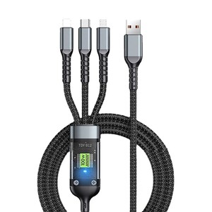 2 шт универсальный зарядный кабель 3 в 1 с разъемами порта Micro USB Type-C, без быстрой зарядки (из-за рубежа, с картой OZON)