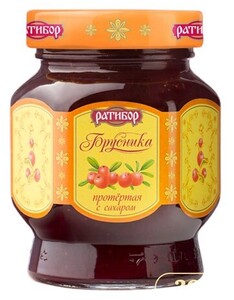 Брусника протёртая с сахаром 365 г. (с картой OZON)