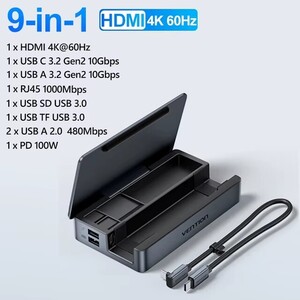 Док-станция Vention USB C 9-в-1