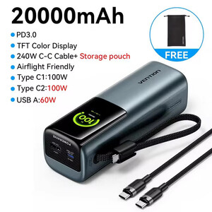 Внешний аккумулятор Vention 165W с PD 3.0, 20000 мАч