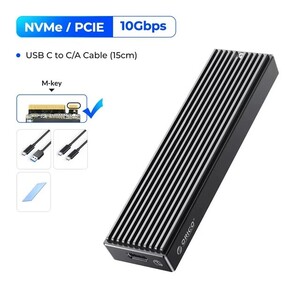 Внешний корпус-кейс ORICO M2PV/M2PF/M2PAC для SSD M2 NVMe USB Type C 10 Гбит/с 
