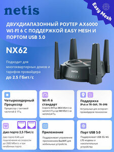 Роутер беспроводной NX62 AX6000 (с максимальным кошельком) 