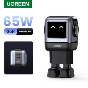 Мини зарядное устройство Ugreen 65W GaN (2x USB-C + 1x USB-A), доставка из РФ