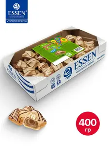 Вафли декорированные Essen Вертушки-веснушки с молочно-ореховой начинкой, коробка 400 г. (с банками-партнерами)